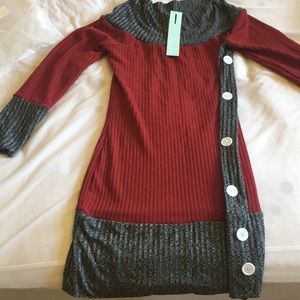 3/4 length sleeve sweater dress